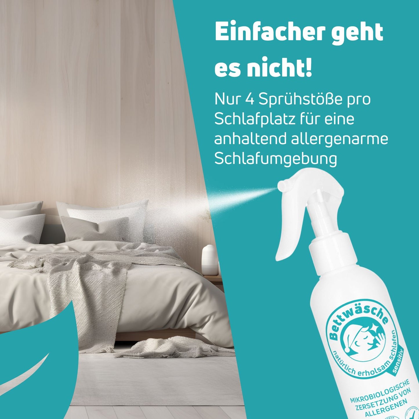 Bettwäsche Sensitiv - Mikrobiologisches Milbenspray